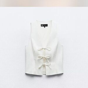 White Zara Tie Top